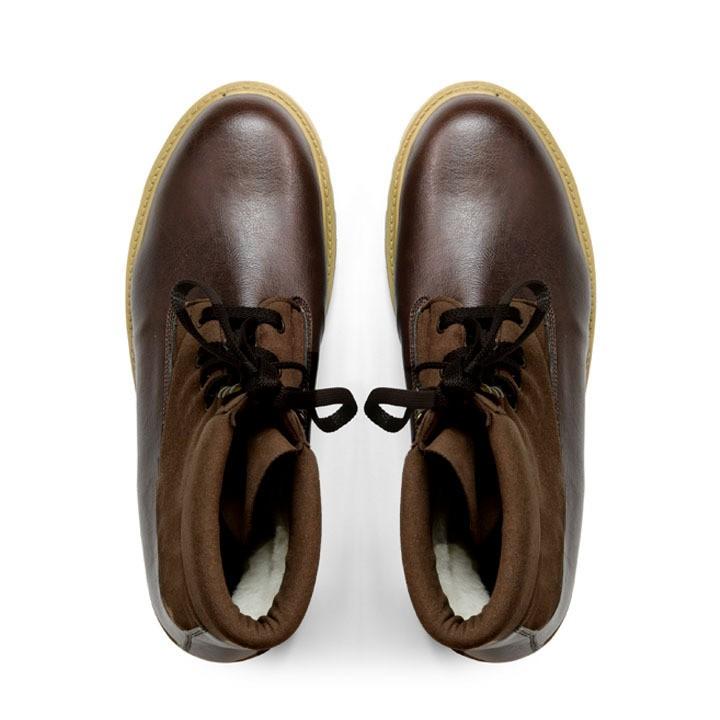 NOAH - Italian Vegan Shoes Claude Vegan Leather & Suede Winter Boot | Brown