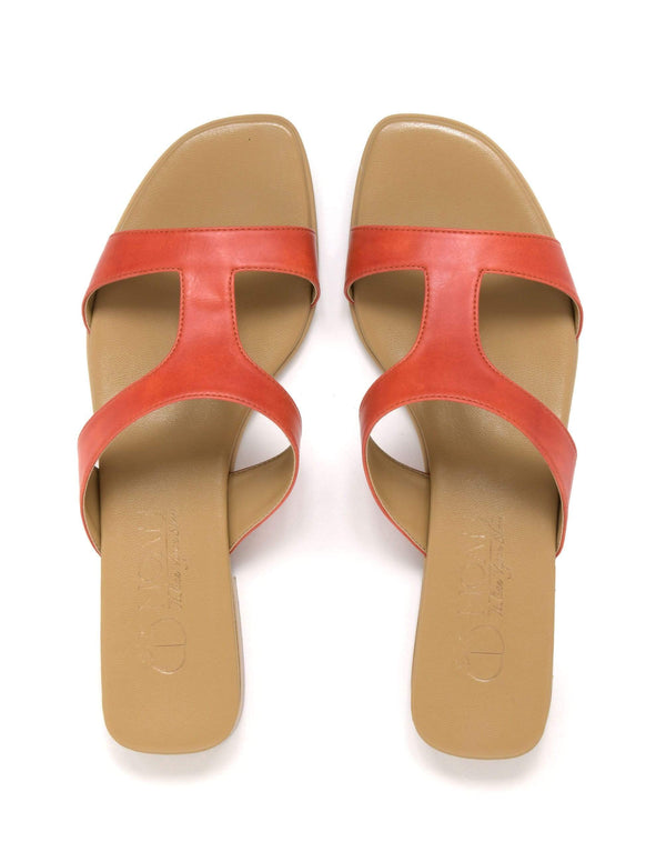 NOAH - Italian Vegan Shoes Letizia Vegan Nappa Leather Slip On Sandal | Burnt Orange