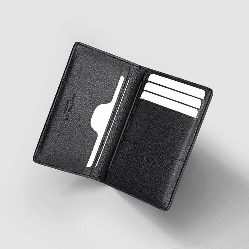 Oliver Co. London RFID Compact Apple Leather Vegan Wallet | Black