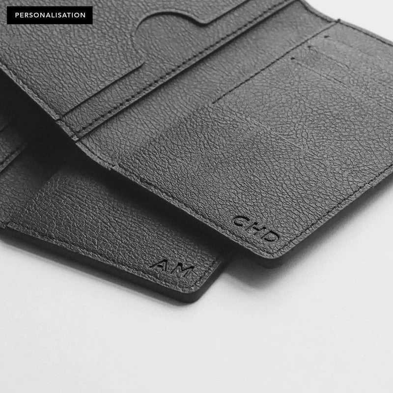 Oliver Co. London RFID Compact Apple Leather Vegan Wallet | Black