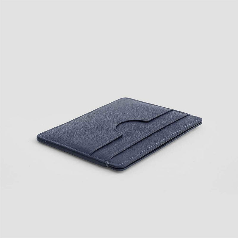 Slim Apple Leather Vegan Cardholder | Coastal Blue - Oliver Co. London Accessories
