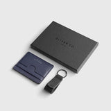 Oliver Co. London Slim Apple Leather Vegan Cardholder Gift Set | Coastal Blue