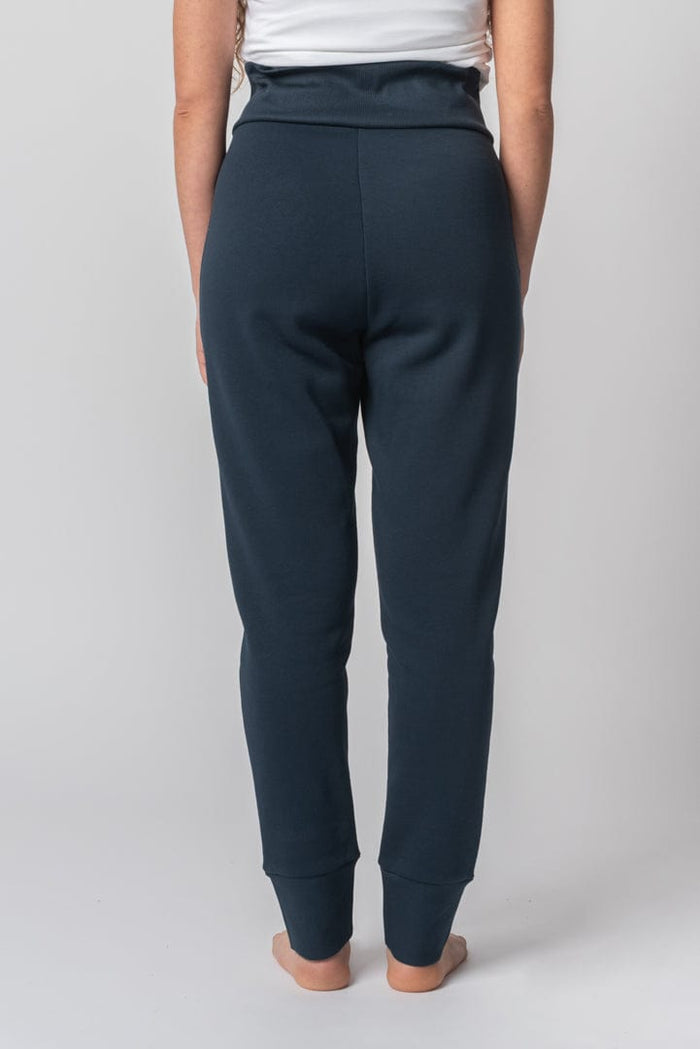 Organique Organic Cotton High Waist Jogger Trousers Navy