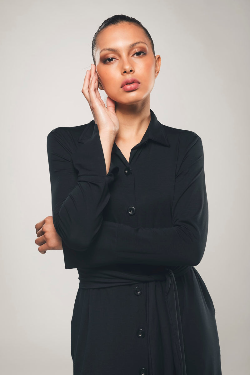 Lyocell Maxi Shirt Dress Lyocell Maxi Shirt Dress