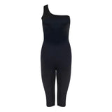 Immaculate Vegan - Organique One Shoulder Cycling Jumpsuit in Black