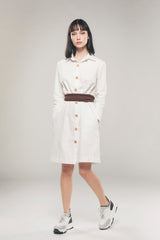 Organique Structured Shirt Dress in White