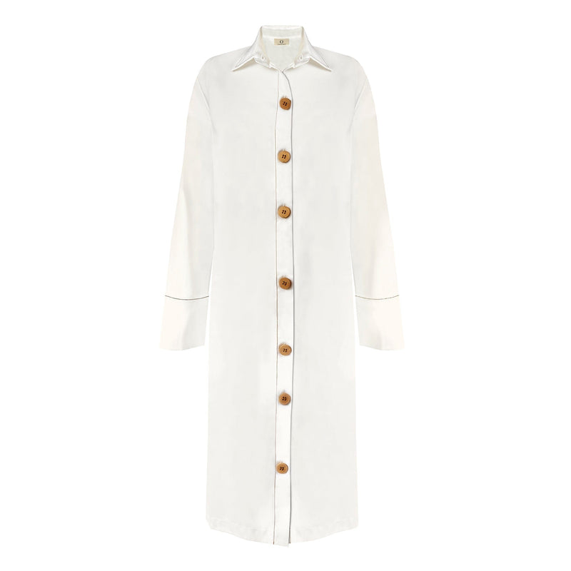 Organique Structured Shirt Dress in White
