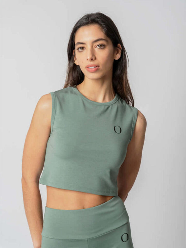 Organique Crop Top in Rosemary Green XL