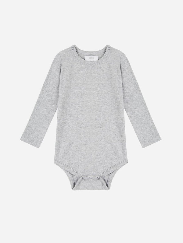 Pop My Way Organic Cotton Long Sleeved Bodysuit | Grey Grey / 0-3 months