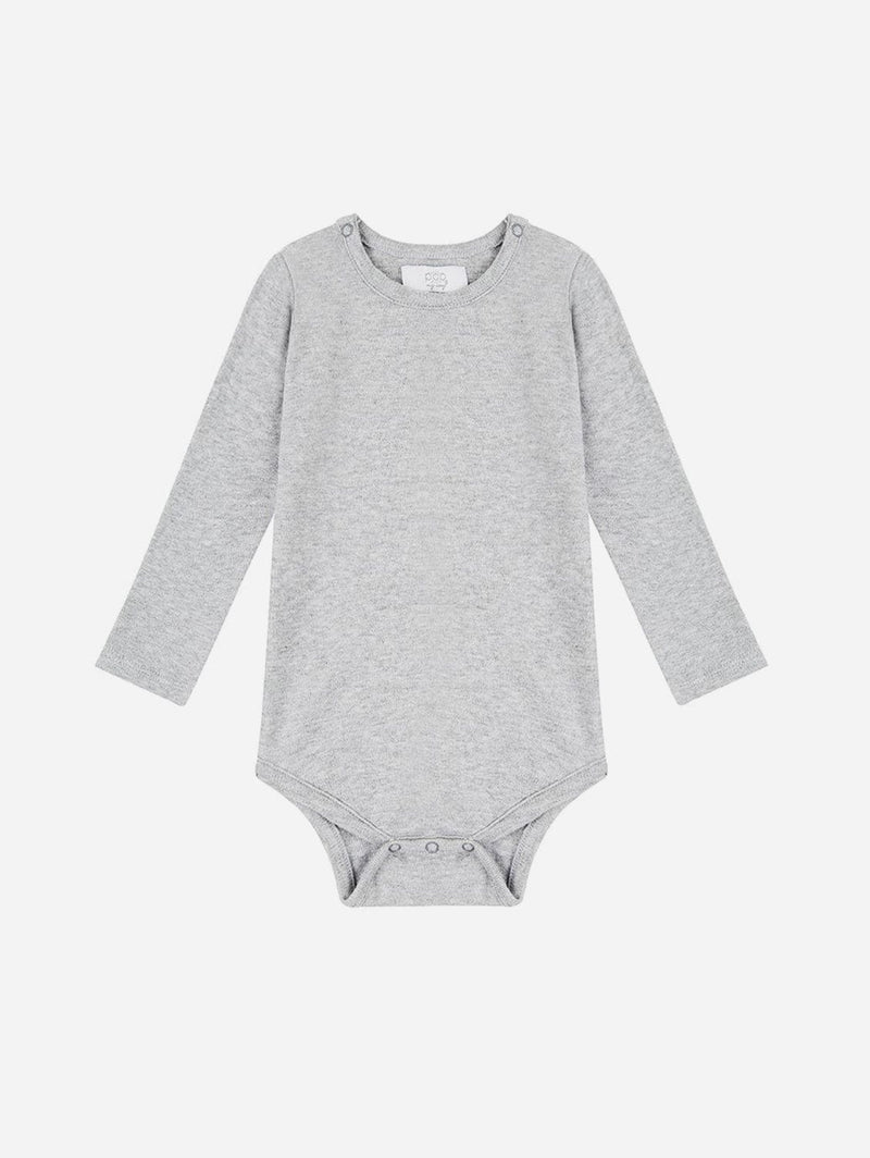 Pop My Way Organic Cotton Long Sleeved Bodysuit | Grey Grey / 0-3 months