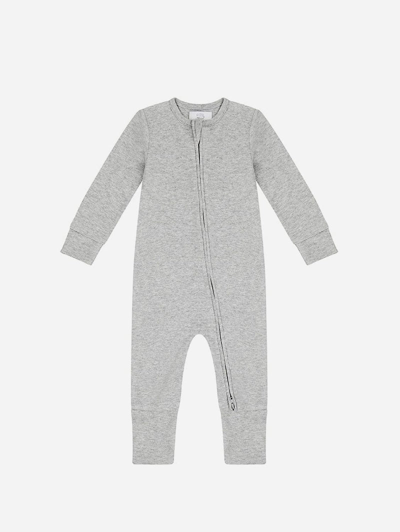 Pop My Way Organic Cotton Zippered Sleepsuit | Grey Grey / 3-6 months