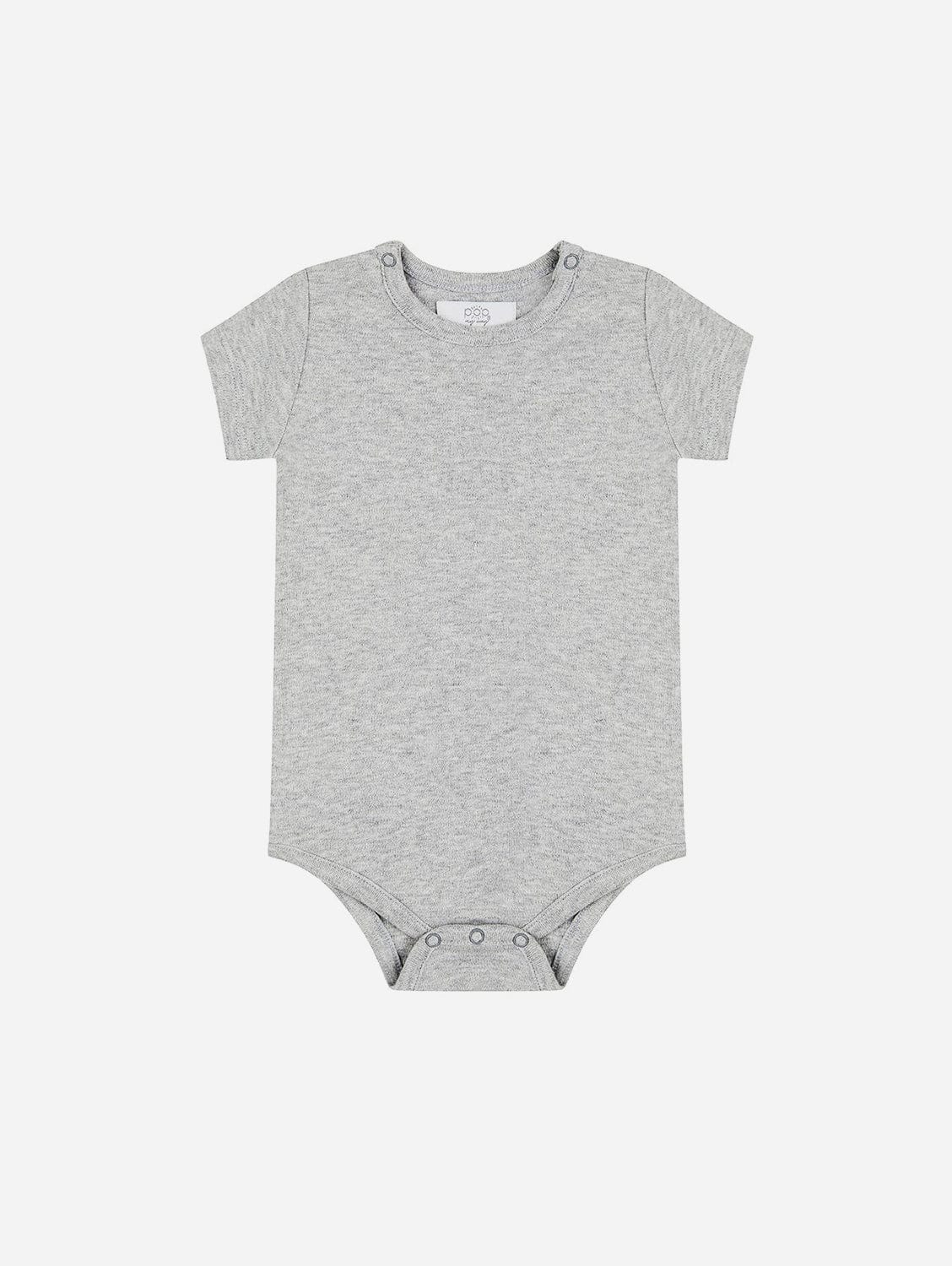 Pop My Way Organic Cotton Short Sleeved Bodysuit | Grey Grey / 6-12 months
