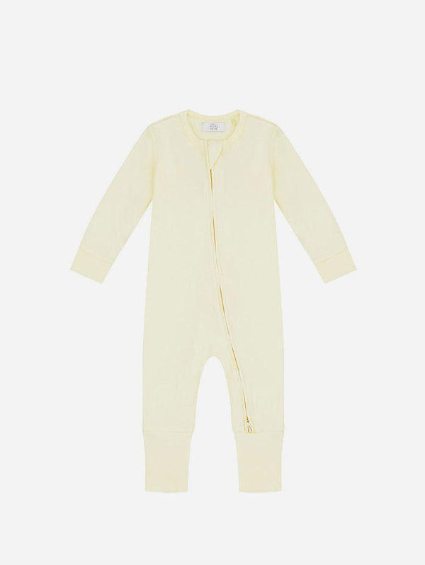 Pop My Way Organic Cotton Zippered Sleepsuit | Lemon Lemon / 3-6 months