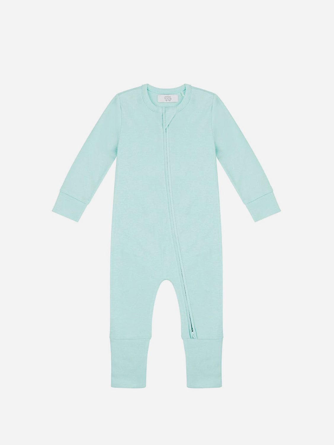 Pop My Way Organic Cotton Zippered Sleepsuit | Mint Mint / 12-18 months