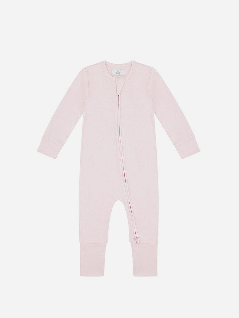 Pop My Way Organic Cotton Zippered Sleepsuit | Pink Pink / 0-3 months