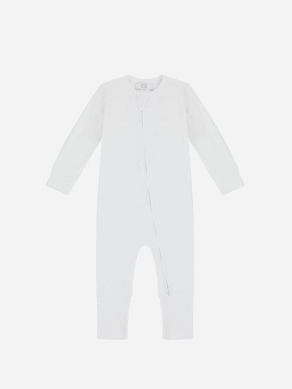 Pop My Way Organic Cotton Zippered Sleepsuit | White White / 0-3 months
