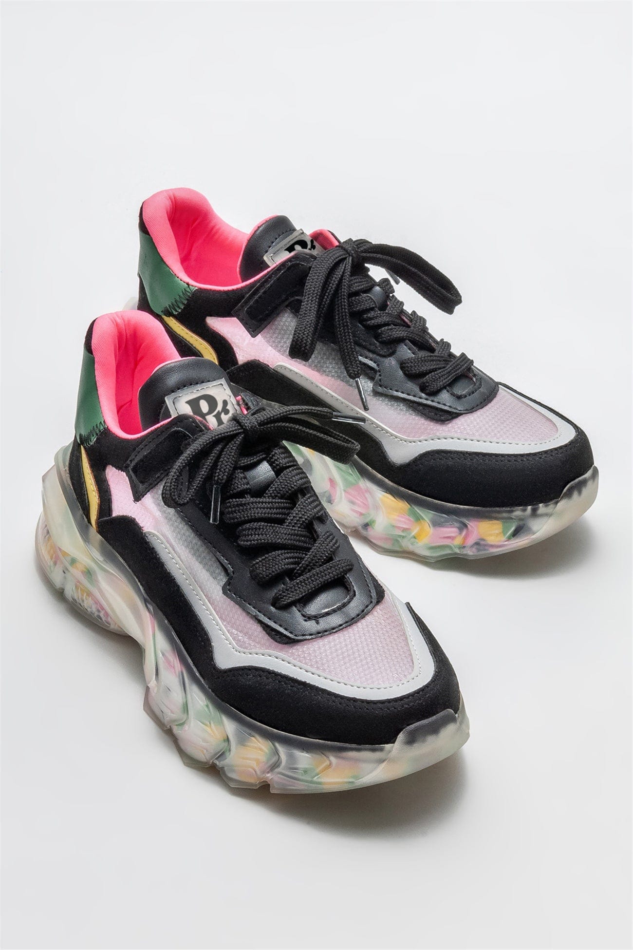 Prologue Shoes The Hybrid -  Women’s Black/Green/Pink Vegan Comfort Sneakers