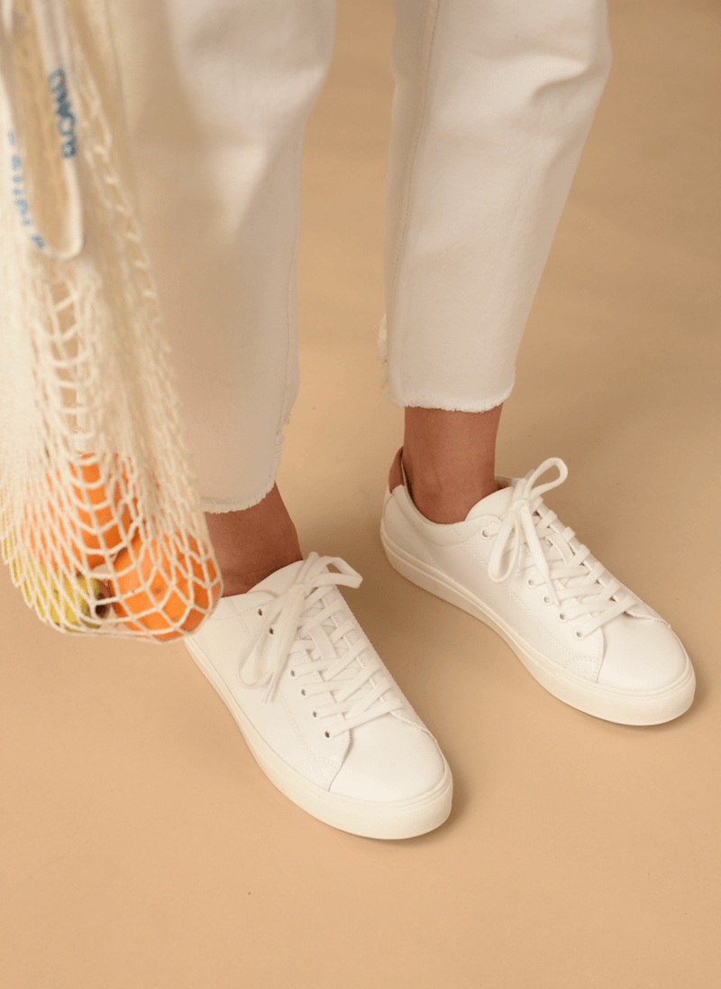 R Kind Unisex Vegan Leather Sneakers Moon White