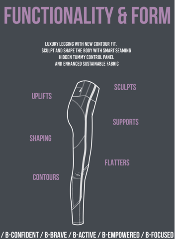 Reflexone B-Confident Recycled Material Legging | Crocus Petal