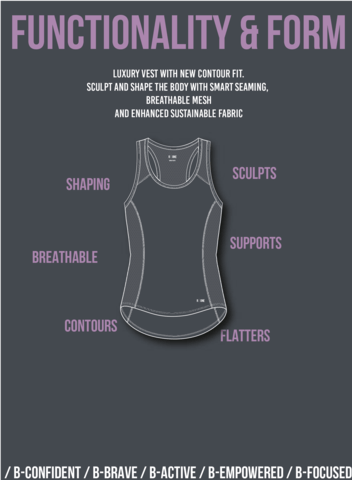 Reflexone B-Confident Recycled Material Sports Vest | Crocus Petal