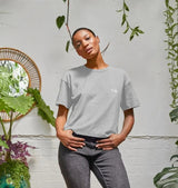 Reflexone B-Relaxed Crop Organic T-Shirt | Grey