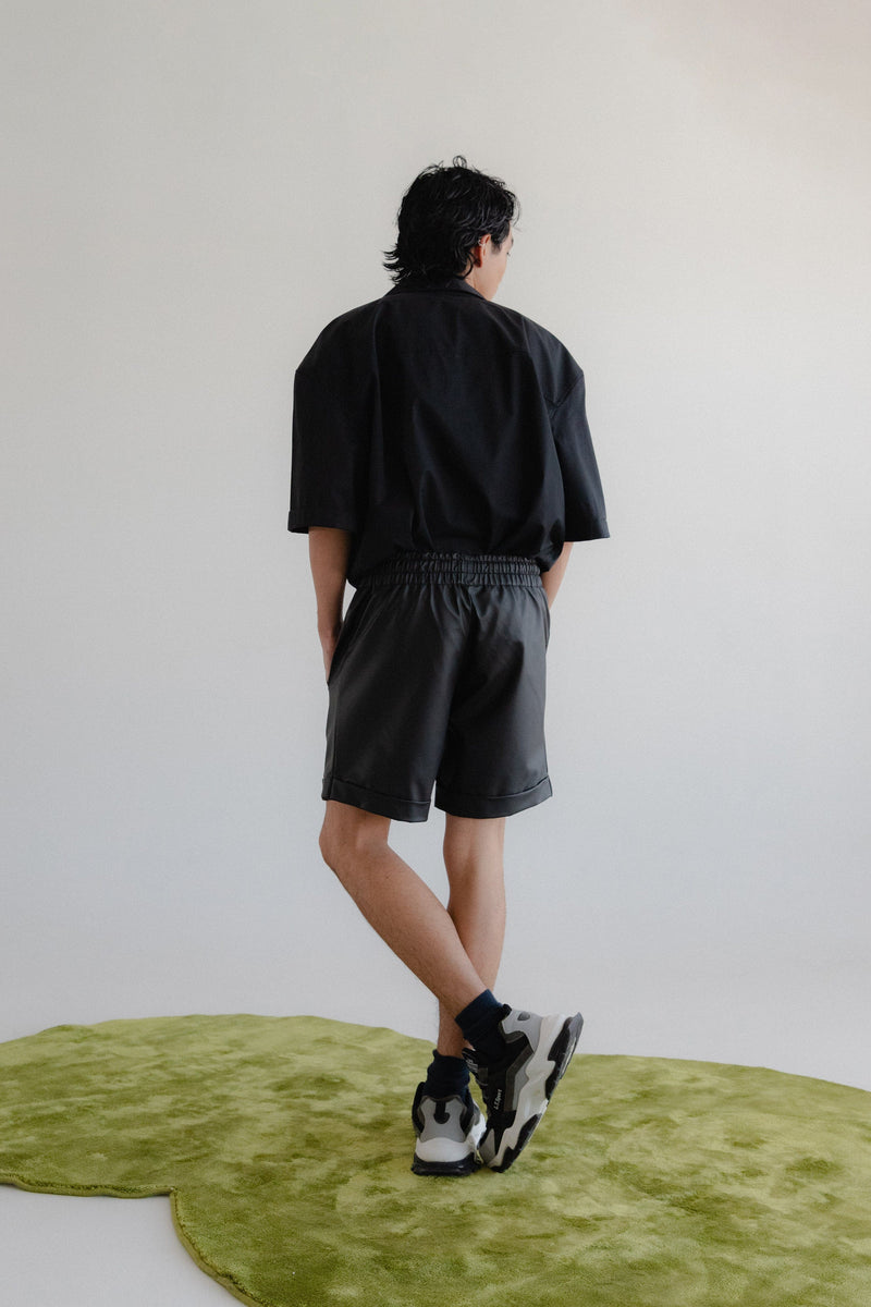 SENTIENT Liberty Desserto® Cactus Leather Vegan Shorts | Black