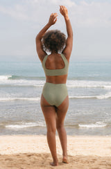 Immaculate Vegan - SEPTEMBER Lucky ECONYL® High Waisted Bikini Bottom | Army Green
