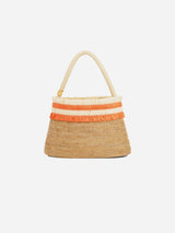 Immaculate Vegan - Stelar Raha Handwoven Atta Vegan Oval Handbag | Natural & Orange Natural & Orange