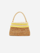 Immaculate Vegan - Stelar Raha Handwoven Atta Vegan Oval Handbag | Natural & Yellow Natural & Yellow