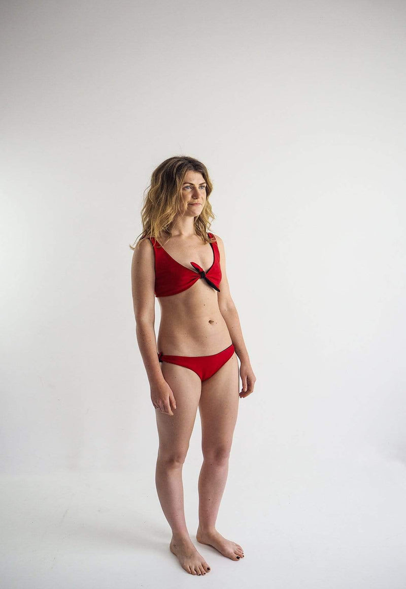 Sūndar Swim The Buriganga ECONYL® Reversible Bikini Top | Multiple Colours 6 / Black/Red