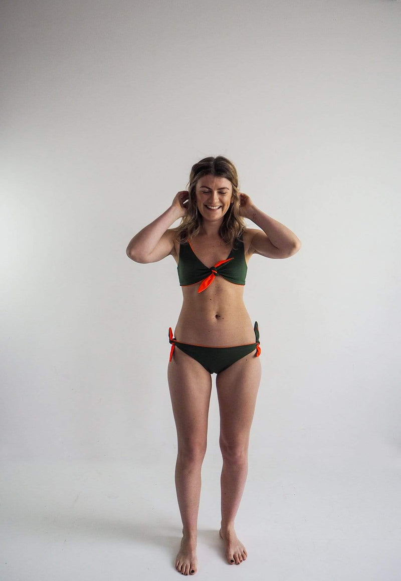 Sūndar Swim The Buriganga ECONYL® Reversible Bikini Top | Multiple Colours 6 / Green/Neon Orange
