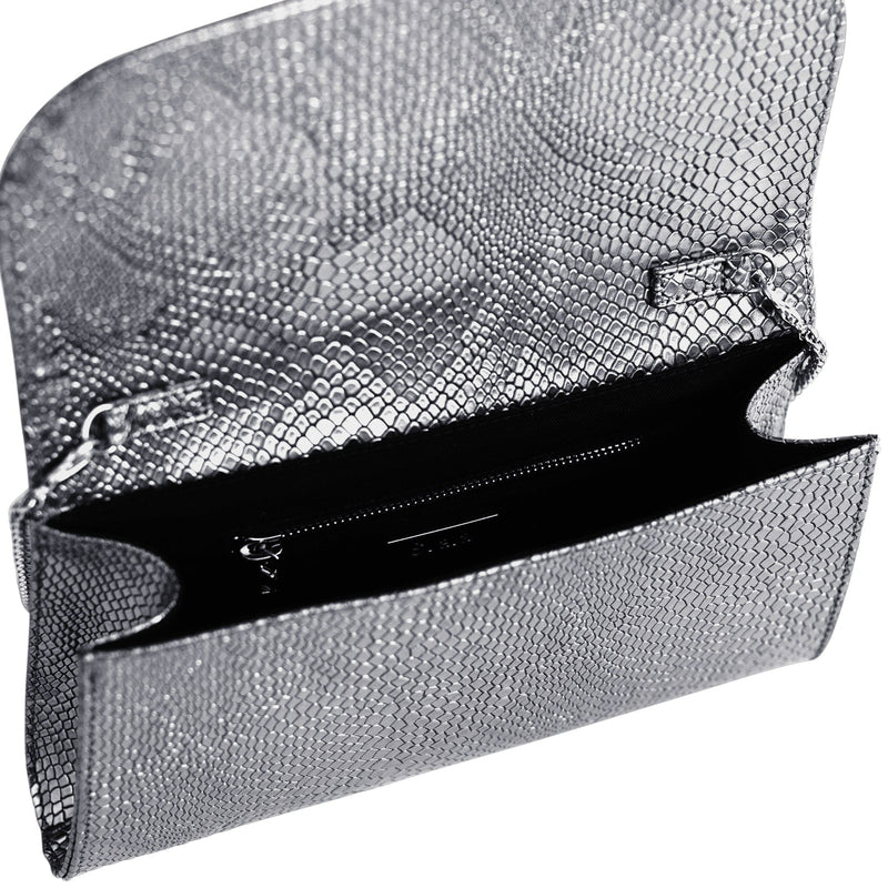 Svala Didi Vegan Leather Clutch | Silver