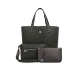 Immaculate Vegan - The Morphbag by GSK 3 Vegan Leather Bags in 1 | Black Forest Green & Metallic Mushroom