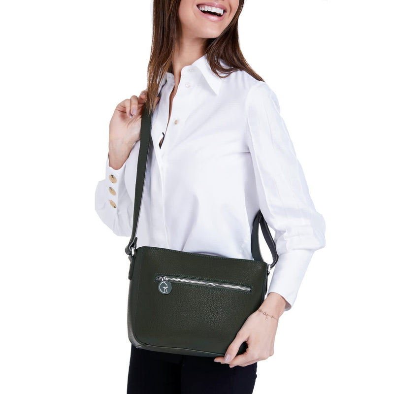 The Morphbag by GSK Cross-Body Vegan Handbag In Green & Metallic