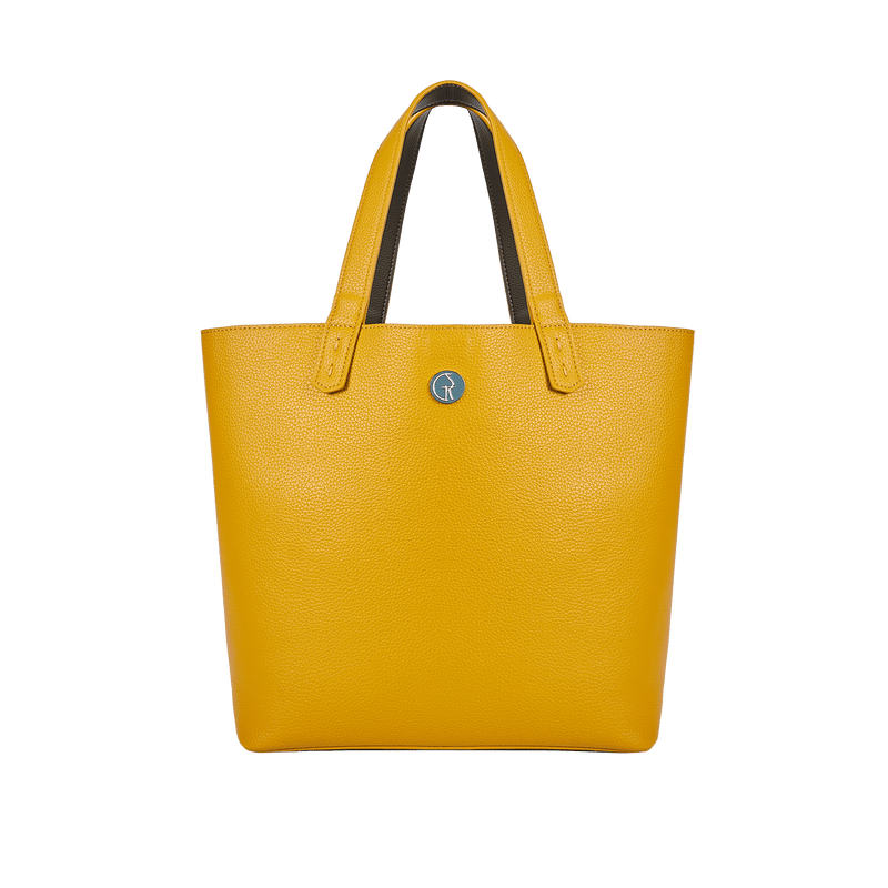 The Morphbag by GSK Reversible Vegan Leather Tote Green Mustard