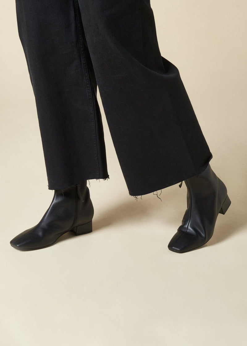 Urbanima Botanic Vegan Leather Low Heel Ankle Boots | Black