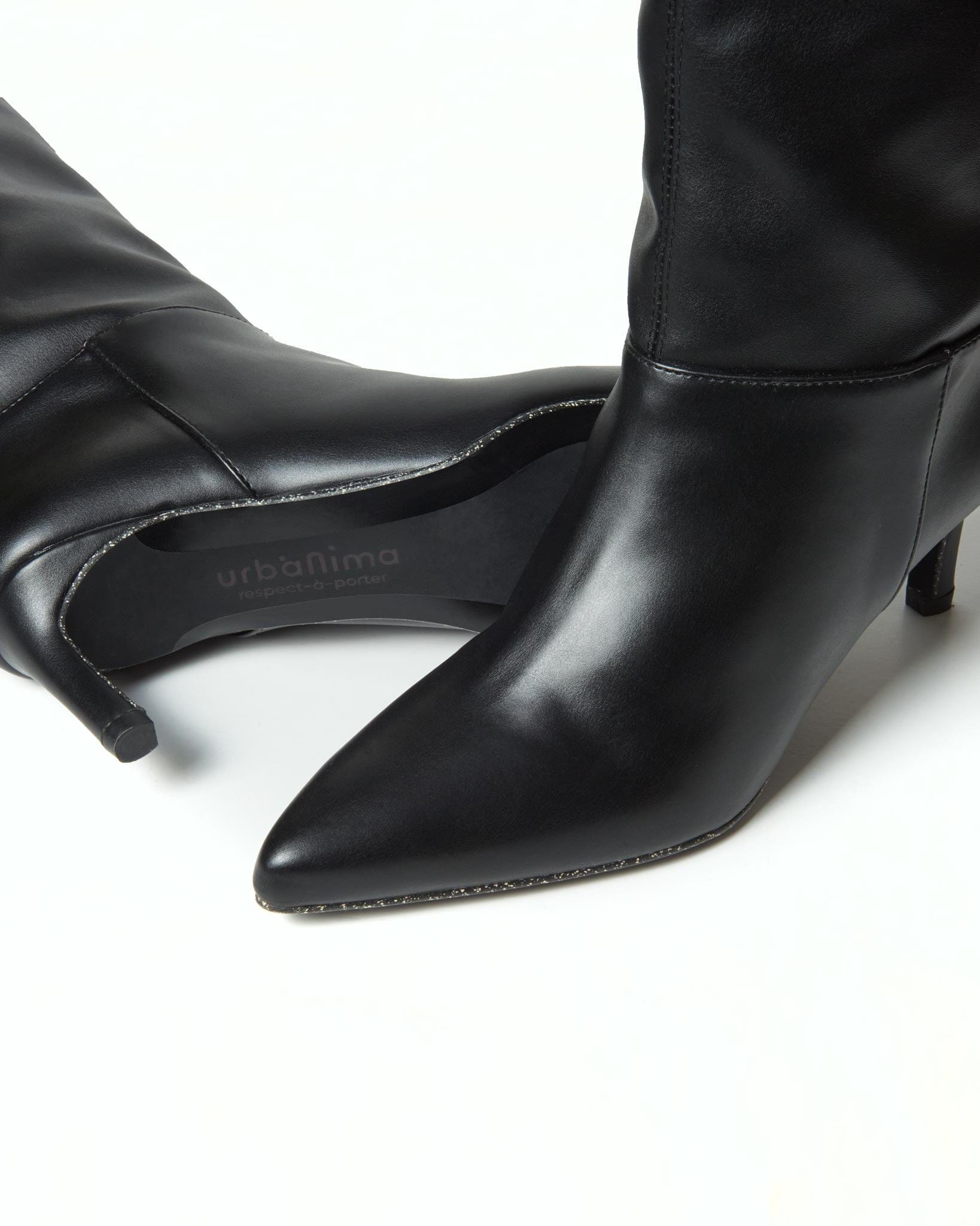Urbanima Disco Vegan Leather Knee High Boots | Black
