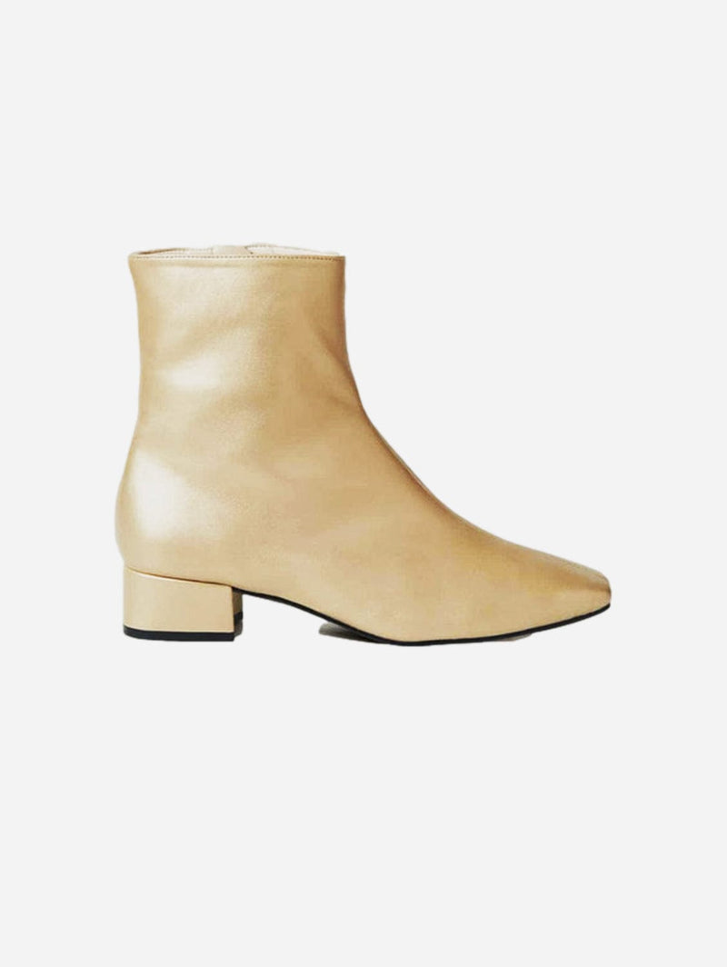 Urbanima Botanic Vegan Leather Low Heel Ankle Boots | Gold Gold / UK7.5 / EU41 / US9
