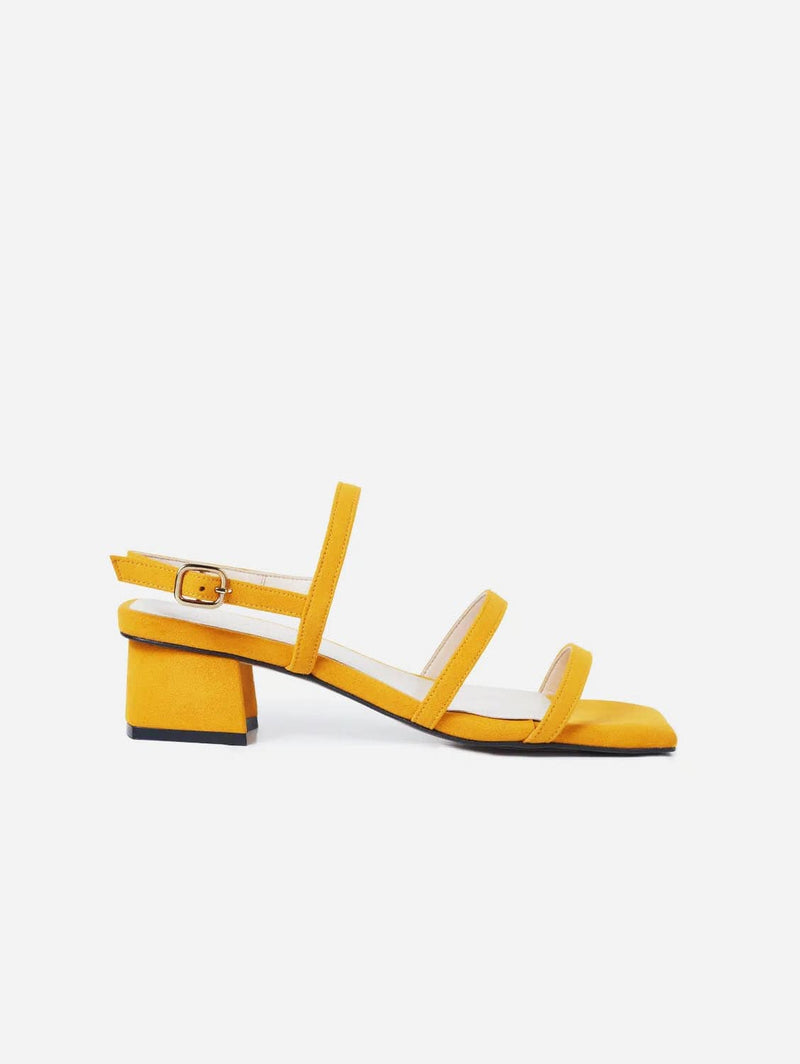 Urbanima Glorieta Vegan Heeled Sandals | Mustard UK7 / EU41 / US9