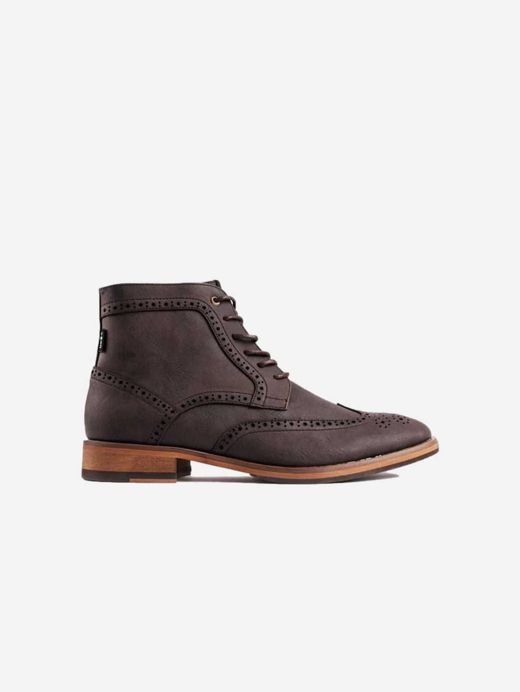 Wheat Men's Vegan Leather Brogue Boots | Brown – Immaculate Vegan