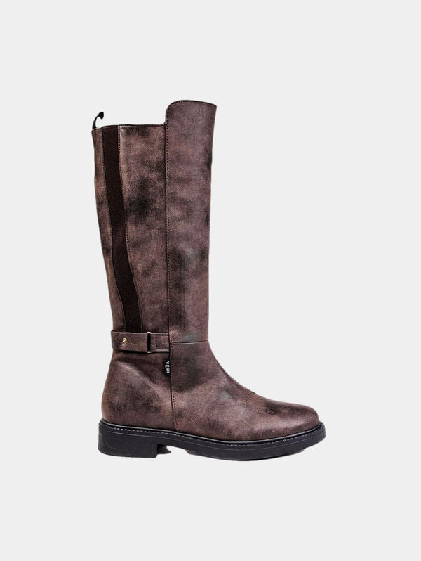 V.GAN Leaf Women's Vegan Leather Knee High Boots | Brown UK7 / EU41 / US9