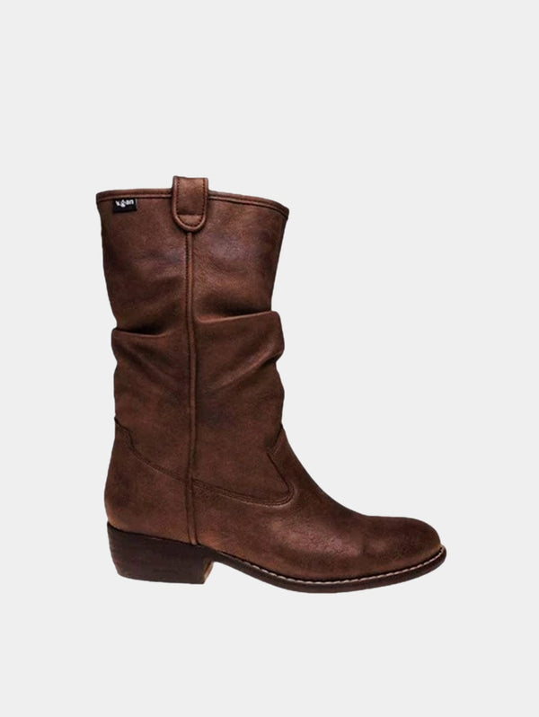V.GAN Hummus Women's Vegan Leather Mid Calf Boots | Brown UK8 / EU42 / US9