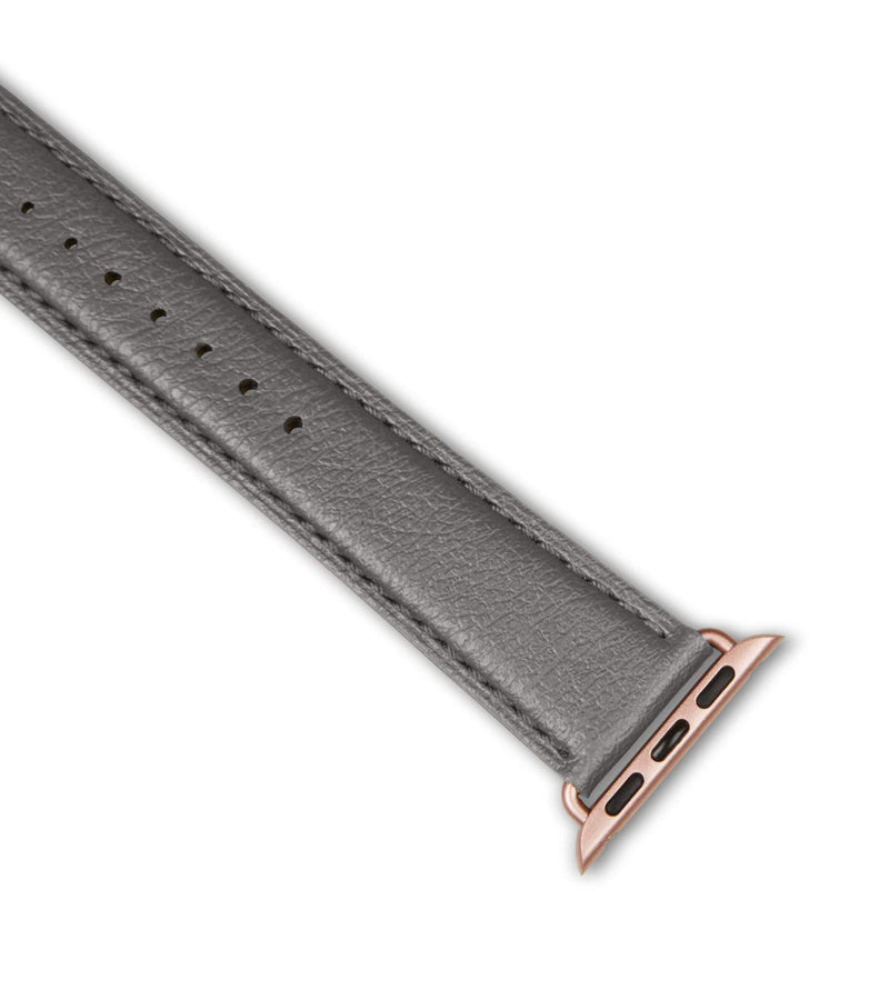 Votch Apple Compatible Apple Leather Vegan Watch Strap | Dark Grey & Rose Gold 38/40mm