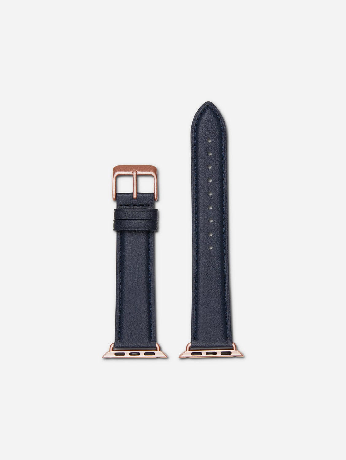 Votch Apple Compatible Apple Leather Vegan Watch Strap | Navy & Rose Gold