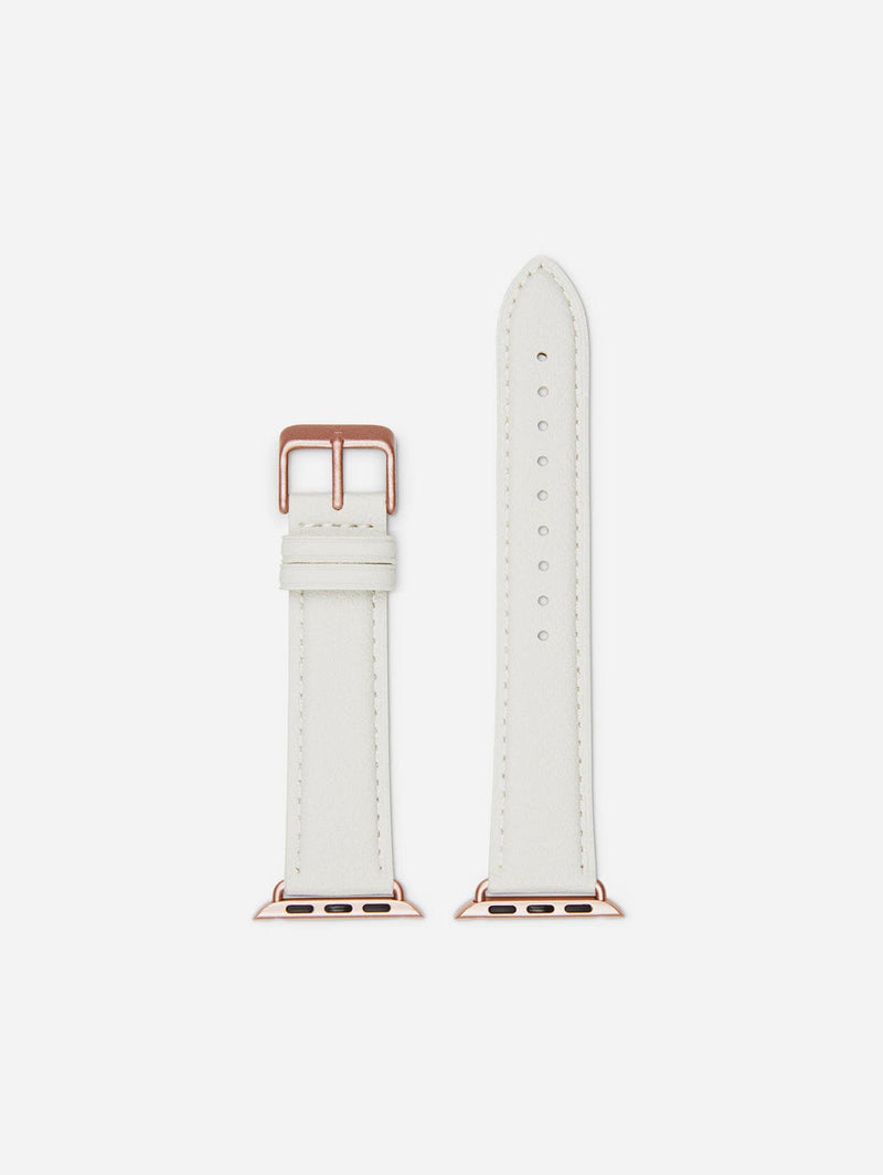 Votch Apple Compatible Apple Leather Vegan Watch strap | Off White & Rose Gold