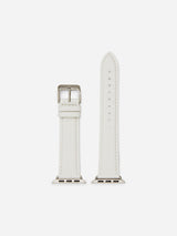 Immaculate Vegan - Votch Apple Compatible Apple Leather Vegan Watch Strap | Off White & Silver