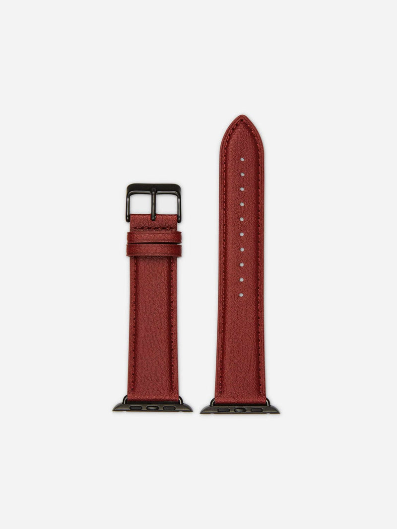 Votch Apple Compatible Apple Leather Vegan Watch strap | Red & Space Grey