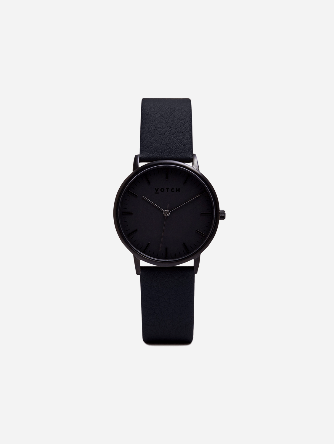 Moment Watch with Black Dial | Black Vegan Leather Strap – Immaculate Vegan