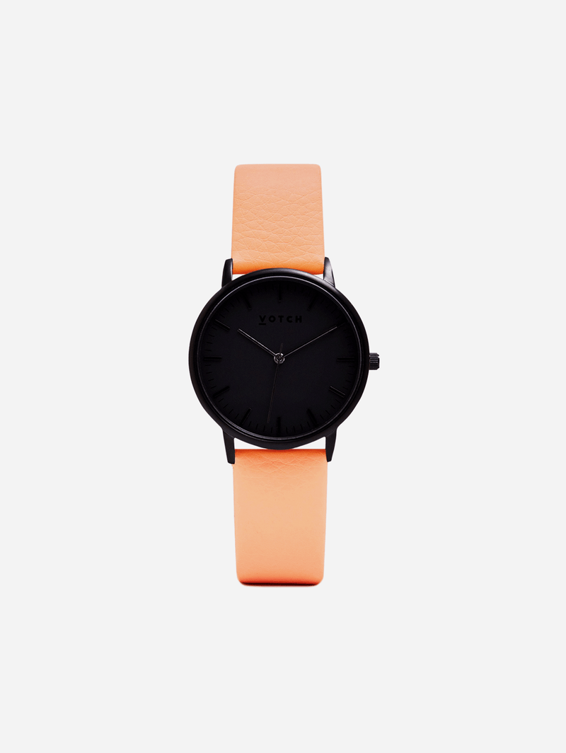 Votch Black & Coral with Black Face Vegan Watch | Moment