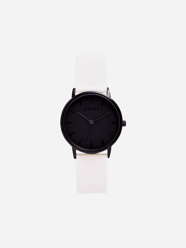 Votch Black & Off White with Black Face Vegan Watch | Moment